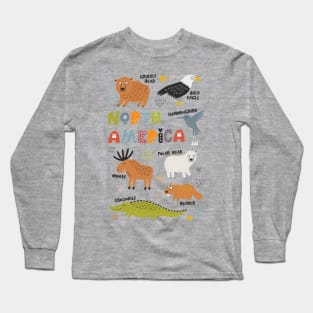 North American Animals Long Sleeve T-Shirt